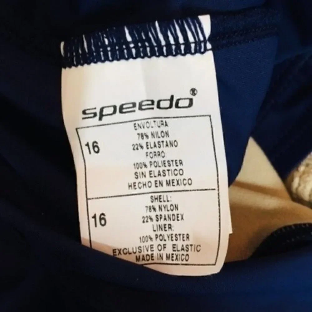 Speedo vintage one piece swimsuit blue 16 BoxC